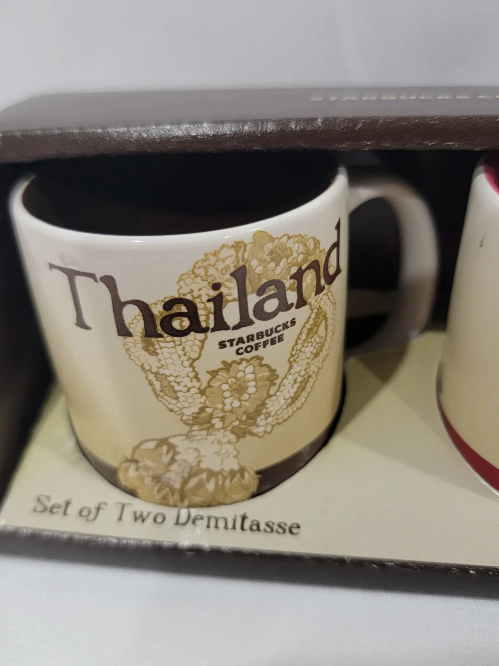 Starbucks Thailand & Bangkok Red and Brown Demitasse Mug Set - Picture 2 of 5